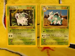 Vintage Pokemon Card Jungle Base Set Nidoran Female Nidorina - Image 1