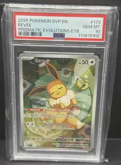 2025 POKEMON SVP EN EEVEE PRISMATIC EVOLUTIONS ETB #173 PSA 10 - Image 1