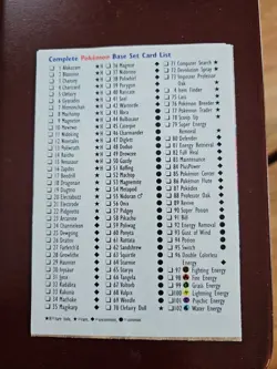 Pokemon Card Lists Booklet For TCG Wizards WoTC Vintage Base Set/Jungle/Fossil - Image 2