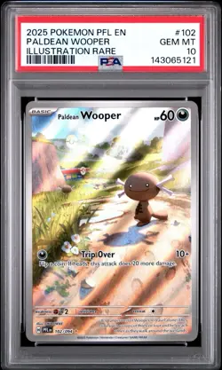 2025 POKEMON PFL EN-PHANTASMAL FLAMES ILLUSTRATION RARE PALDEAN WOOPER PSA 10 - Image 1