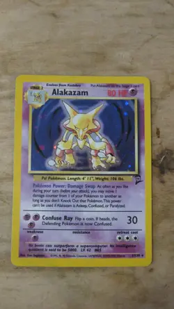 2000 Pokemon Alakazam Holo 1/130 Base Set 2 WOTC Vintage - Image 1