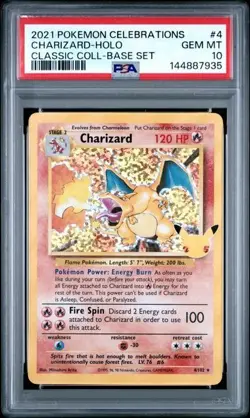 PSA 10 Charizard 4/102 Pokemon Celebrations Classic Collection Holo - Image 1