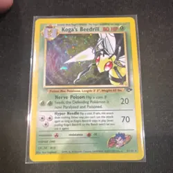 Pokemon Koga's Beedrill Gym Challenge Rare Holo 9/132 English TCG 80 HP Stage 2 - Image 1