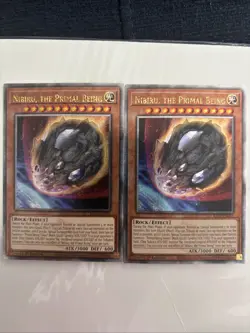 Yugioh! NM Nibiru, the Primal Being RA01 EN015 Quarter Century Secret Rare x2 - Image 1
