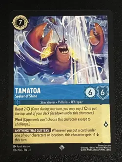 Disney Lorcana Winterspell Tamatoa - Seeker of Shine 156/204 NM Super Rare - Image 1