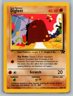 Diglett Team Rocket #52/82 Common Pokemon Card - Image 1