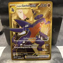 Pokemon Destined Rivals Cynthia's Garchomp EX Gold Hyper Rare Card 241/182 - Image 1