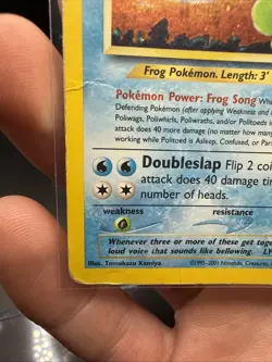 Politoed Neo Discovery Holo Rare Pokemon TCG Card 8/75 Unlimited Heavily Damaged - Image 2