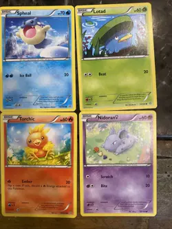 Pokemon 2015 Primal Clash 4 Cute Cards Spheal Lotad Torchic Nidoran - Image 1