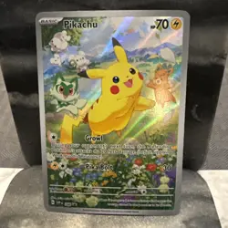 Pokemon Pikachu Full Art Promo Holo 004/004 Sm0 Pikachu's New Friends Basic Card - Image 1