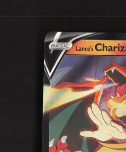 Lance's Charizard V SWSH133 Sword & Shield Black Star Promo Pokemon Card DMG - Image 3