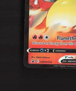 Lance's Charizard V SWSH133 Sword & Shield Black Star Promo Pokemon Card DMG - Image 5