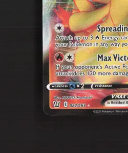 Victini VMAX 022/163 Battle Styles Ultra Rare Holo Pokemon Card LP - Image 5