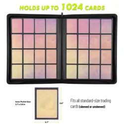 1000+ Trading Card Binder 16 Pocket Zip Card Collection Binder Card Album Com. - Image 3