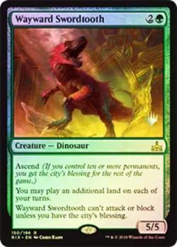 Light Play x 1 Wayward Swordtooth - Foil - Promo Pack Rivals of Ixalan Variants - Image 1