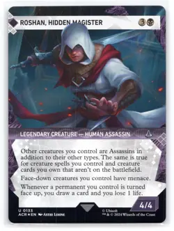 MTG NM Foil Roshan, Hidden Magister (Showcase) 133 U Universes Beyond: Assassin' - Image 1