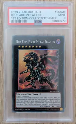 1st Ed Red-Eyes Flare Metal Dragon PSA 9 - RA01-EN038 Collector's Rare - Yugioh - Image 1
