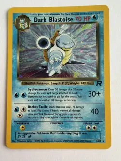 Pokemon Dark Blastoise TCG Team Rocket 3/82 Holo Unlimited Rare Card - Image 1