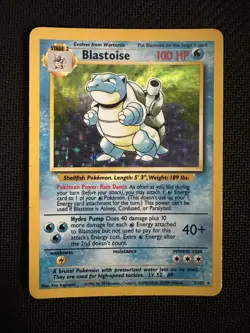 Pokemon TCG Blastoise Holo Rare Card 2/102 Base Set, Wizards of the Coast, 1999 - Image 1