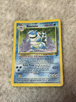 Pokemon TCG Blastoise 2/130 Holo Rare Card Base Set 2 WOTC - Image 1