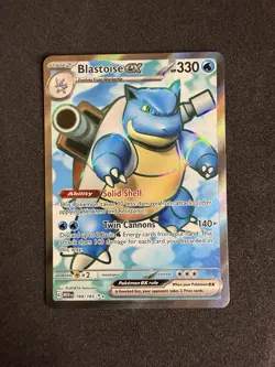 Pokemon TCG Blastoise EX Holo Ultra Rare Card Scarlet & Violet-151 184/165 MINT - Image 1