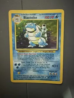 Pokemon Blastoise Base Set Holo Rare 2/102 100 HP Wizards Pokemon TCG 1999 - Image 1