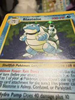 Pokemon Blastoise Base Set Holo Rare 2/102 100 HP Wizards Pokemon TCG 1999 - Image 3