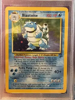 Pokemon TCG Blastoise Holo Rare Card Base Set 2, 2/130 PSA 7 - Image 2