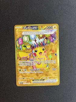 Pokemon TCG Pikachu Ex 247/191 Hyper Rare Gold Surging Sparks Full Art ENG LP - Image 1