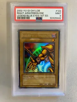 2002 YU-GI-OH! Right Arm Of The Forbidden One #122 1st Edition Blue Eyes PSA 9 - Image 1