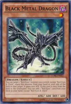 Black Metal Dragon - CORE-EN022 - Common - Unlimited Edition - Heavily Played - Image 1
