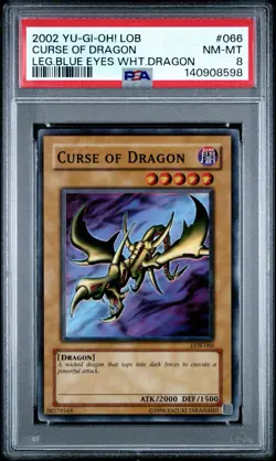 2002 Yu-Gi-Oh! Curse Of Dragon Legend of Blue Eyes LOB Unlimited Super PSA 8 - Image 1