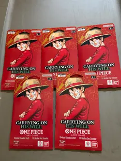 One Piece OP-13 CARRYING ON HIS WILL Sleeved Booster Packs Lot Of 5 English 5x - Image 1