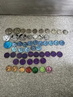 Pokemon TCG Coin Bundle Job Lot 50+ Coins Mixed Designs Charizard Mewtwo Jumbo - Image 1