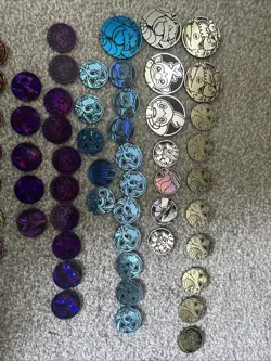 Pokemon TCG Coin Bundle Job Lot 50+ Coins Mixed Designs Charizard Mewtwo Jumbo - Image 2