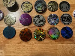 Lot Of Official Pokemon TCG Coins Various Sizes and Finishes 53 Coins Total - Image 2