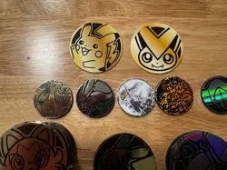Lot Of Official Pokemon TCG Coins Various Sizes and Finishes 53 Coins Total - Image 4