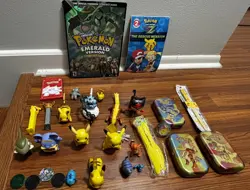 Pokemon Lot Mixed Toys Books Coins Collectibles Boxes - Image 1