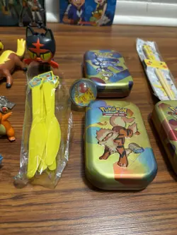 Pokemon Lot Mixed Toys Books Coins Collectibles Boxes - Image 4