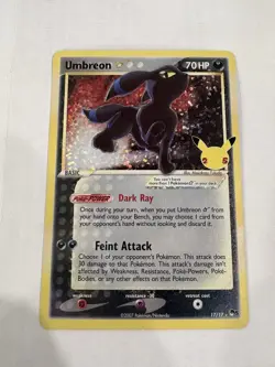 Pokemon TCG Umbreon Celebrations Classic Collection Holo Ultra Rare Card 17/17 - Image 1