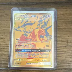 Pokemon Reshiram & Charizard GX SM247 TAG TEAM Holo Card Lot with Eevee - Image 2
