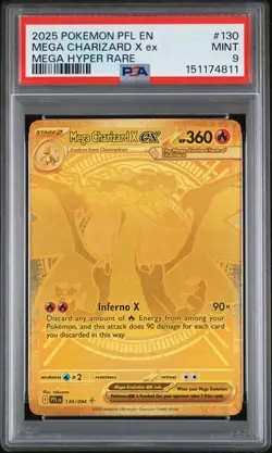 MEGA CHARIZARD X EX Phantasmal Flames Mega Hyper Rare #130 PSA 9 Pokemon - Image 1