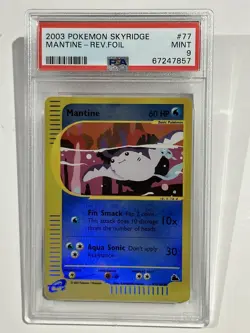 2003 Pokemon Skyridge - Mantine Rev.Foil #77 PSA 9 MINT - Image 1