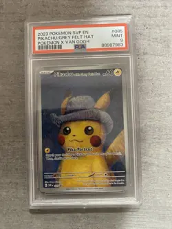 Pokemon Pikachu with grey felt hat Van Gogh psa 9 promo #085 - Image 1