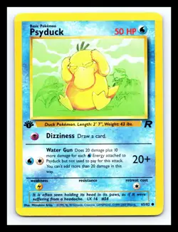 💥 PSYDUCK 1st Edition - Non Holo WOTC Pokemon 2000 ROCKET SET Vintage # 65/82 - Image 1