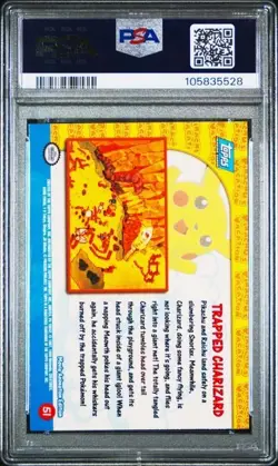 Pokemon TCG Trapped Charizard Pokemon Topps Pikachu's Vacation 51 PSA 9 MINT - Image 2