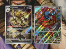 Pokemon Mega Evolution Alakazam #9 Riolu #10 ETB Black Star Promo Full Art - NM - Image 1