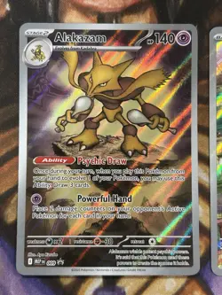 Pokemon Mega Evolution Alakazam #9 Riolu #10 ETB Black Star Promo Full Art - NM - Image 2