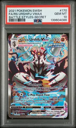 Rapid Strike Urshifu Vmax 170/163 PSA 10 Pokemon 2021 Battle Styles - Image 1