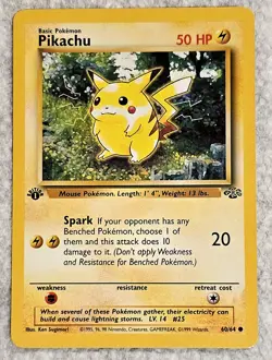 1999 Pokemon PIKACHU 1st Edition Jungle 60/64 - Image 1